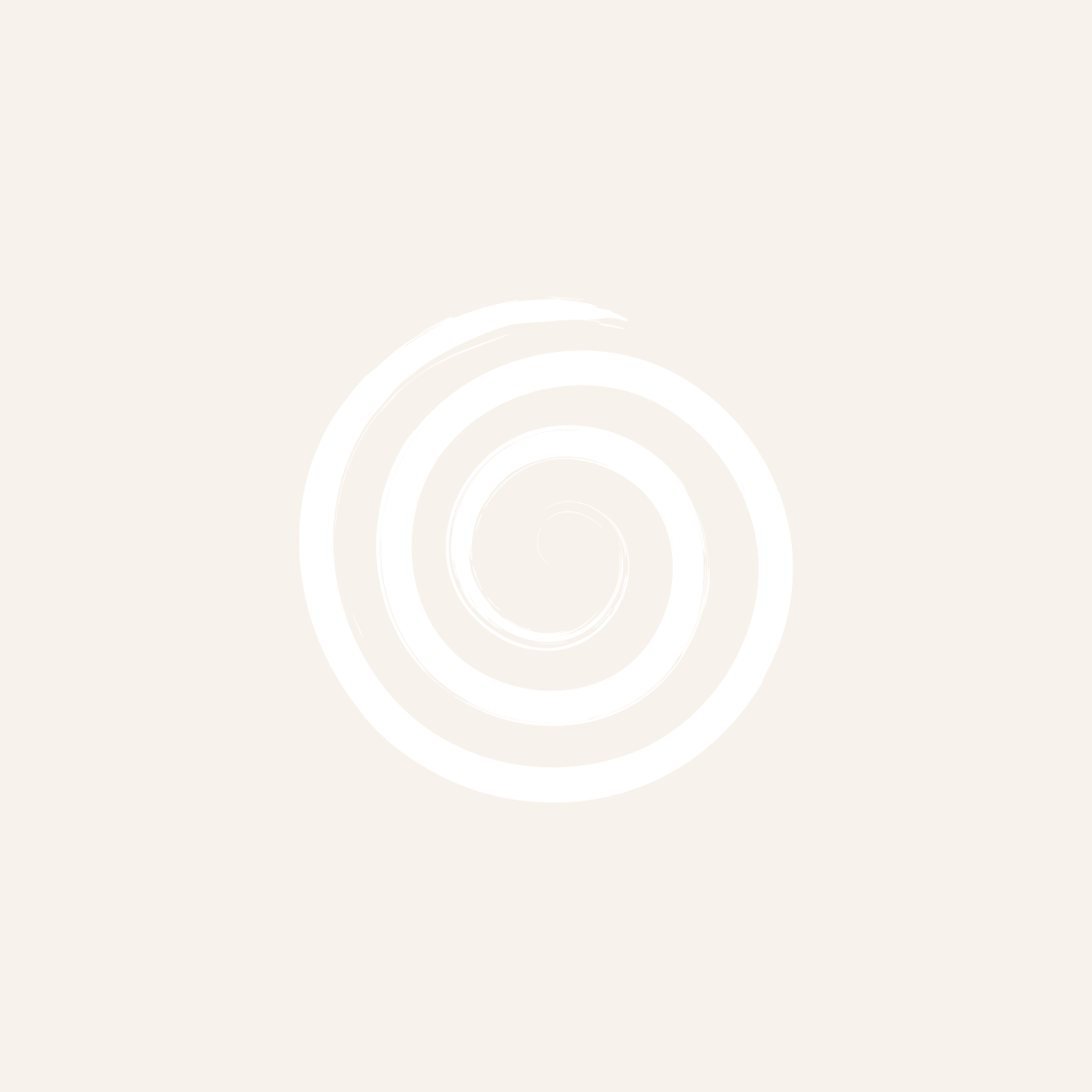 Une spirale blanche sur un fond beige clair.
