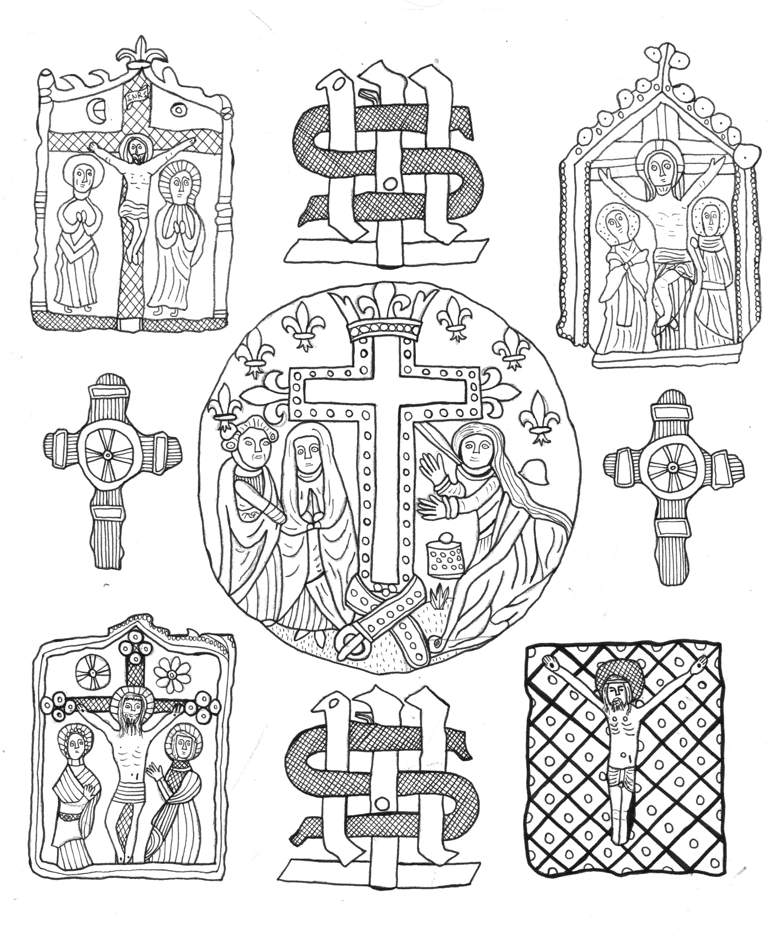 “Medieval Colouring Book Pages,” by Ellen Siebel-Achenbach