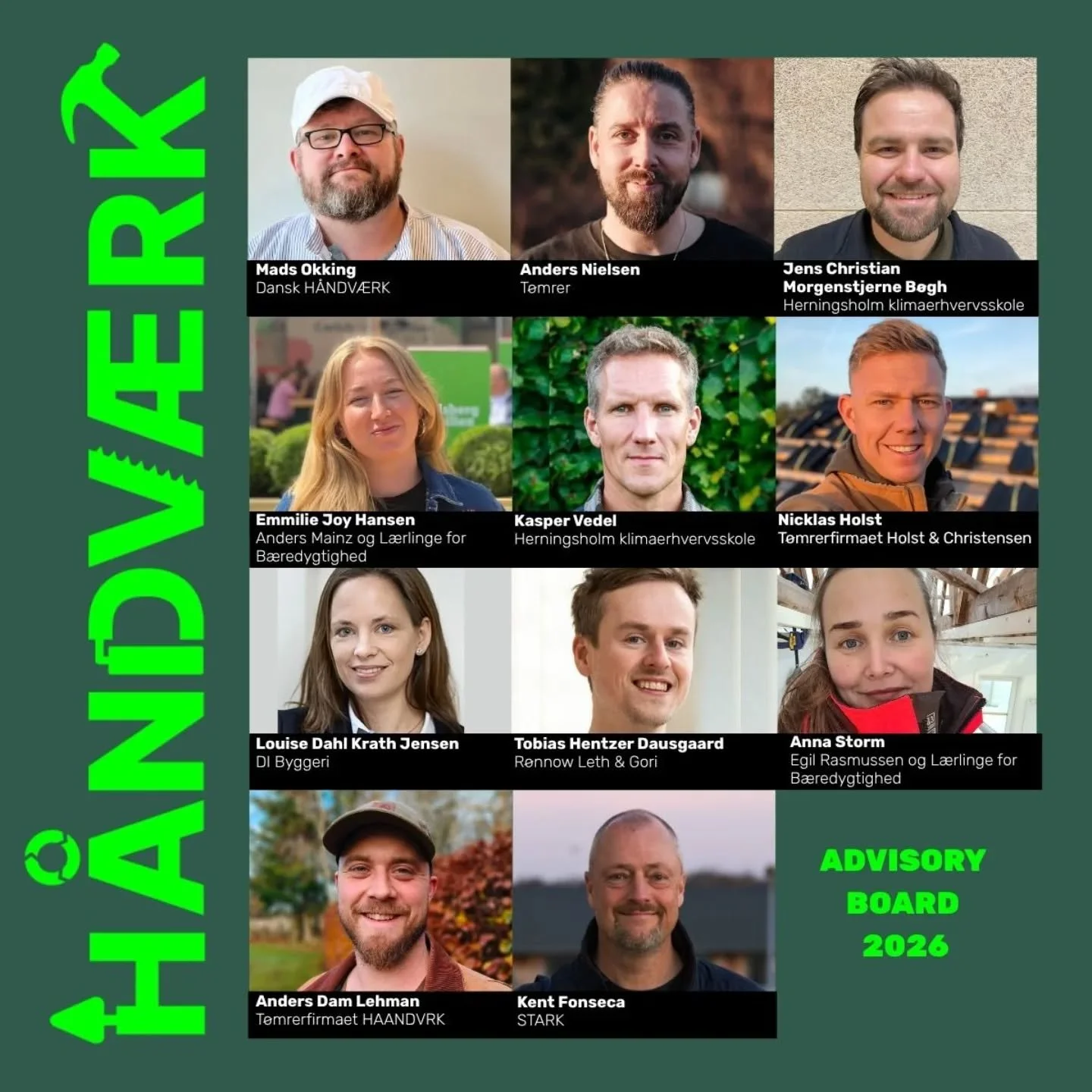🙌A D V I S O R Y  B O A R D🙌

Jeg har i &aring;r den &aelig;re at v&aelig;re en del Danmark fedeste messe, @haandvaerk_kbh 's advisory board 2026, for at g&oslash;re n&aelig;ste &aring;rs oplevelse ENDNU federe 🔥💪

Og hvilket selvskab at v&aelig;