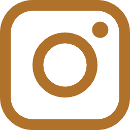 Instagram logo in brown.