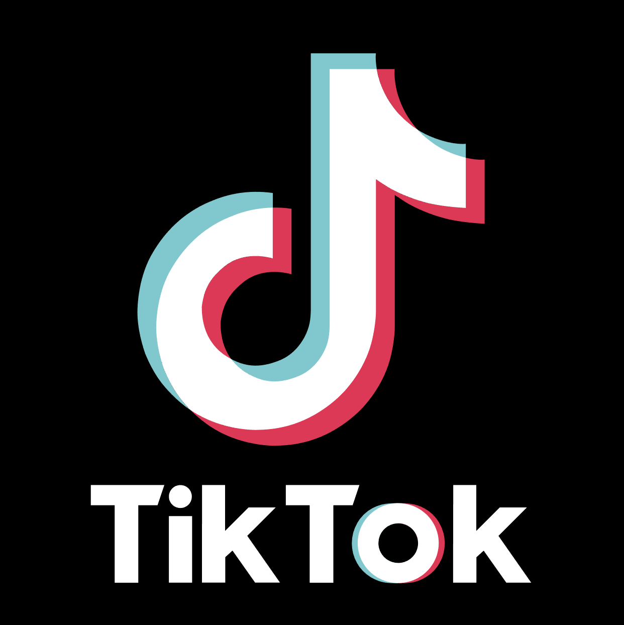 TikTok logo on black background