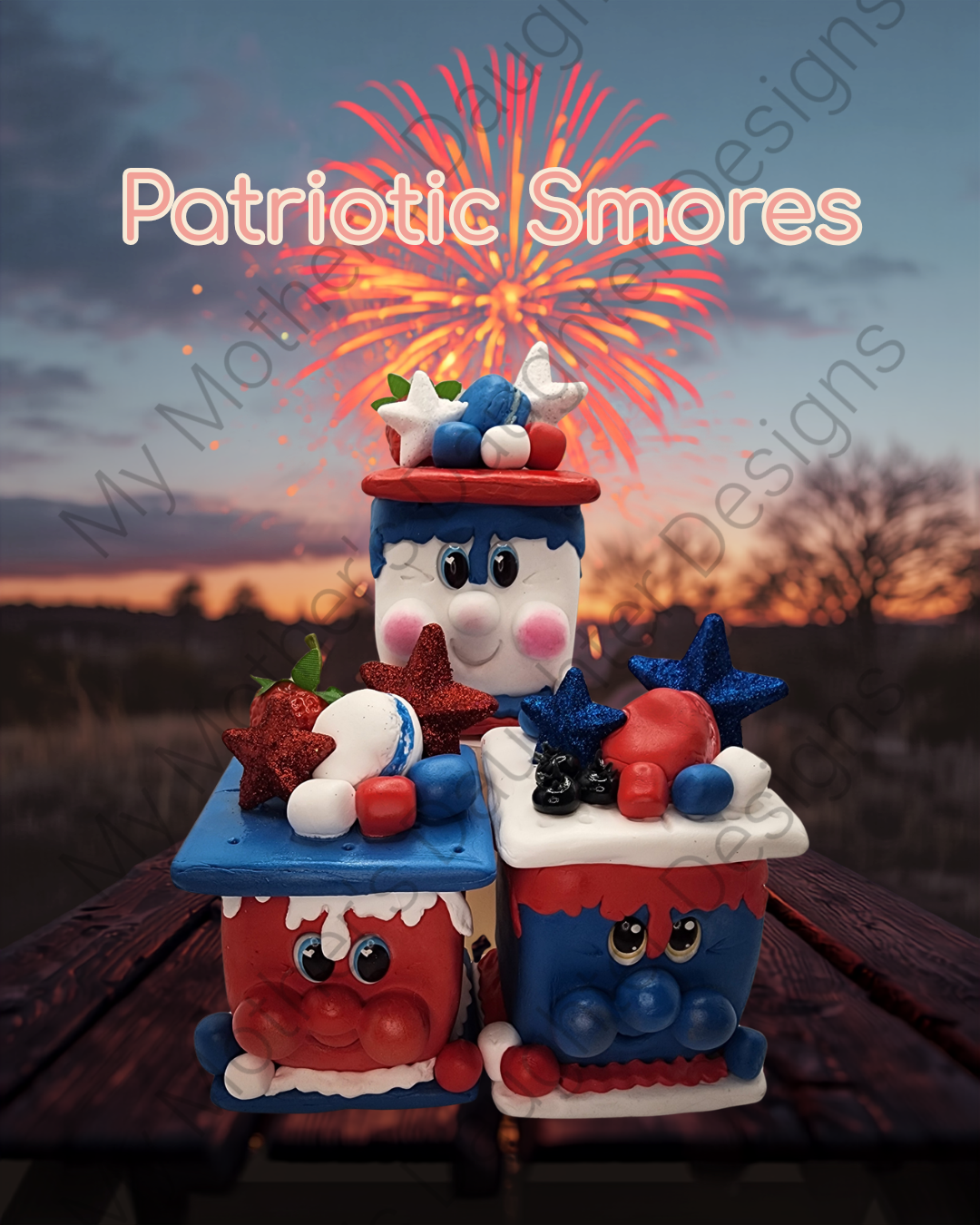 Patriotic Foam Clay S'mores