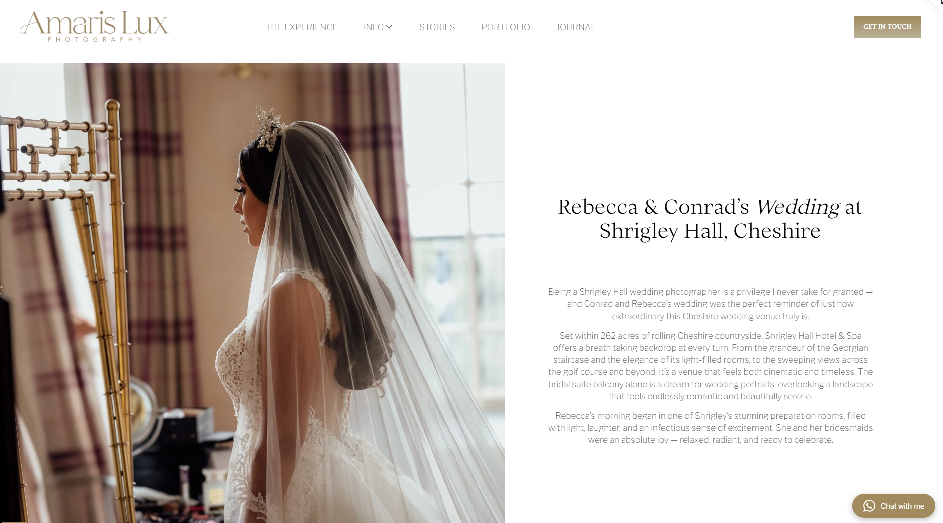 A bride in a white wedding dress and veil looking to the side in a well-lit room with curtains and a window.