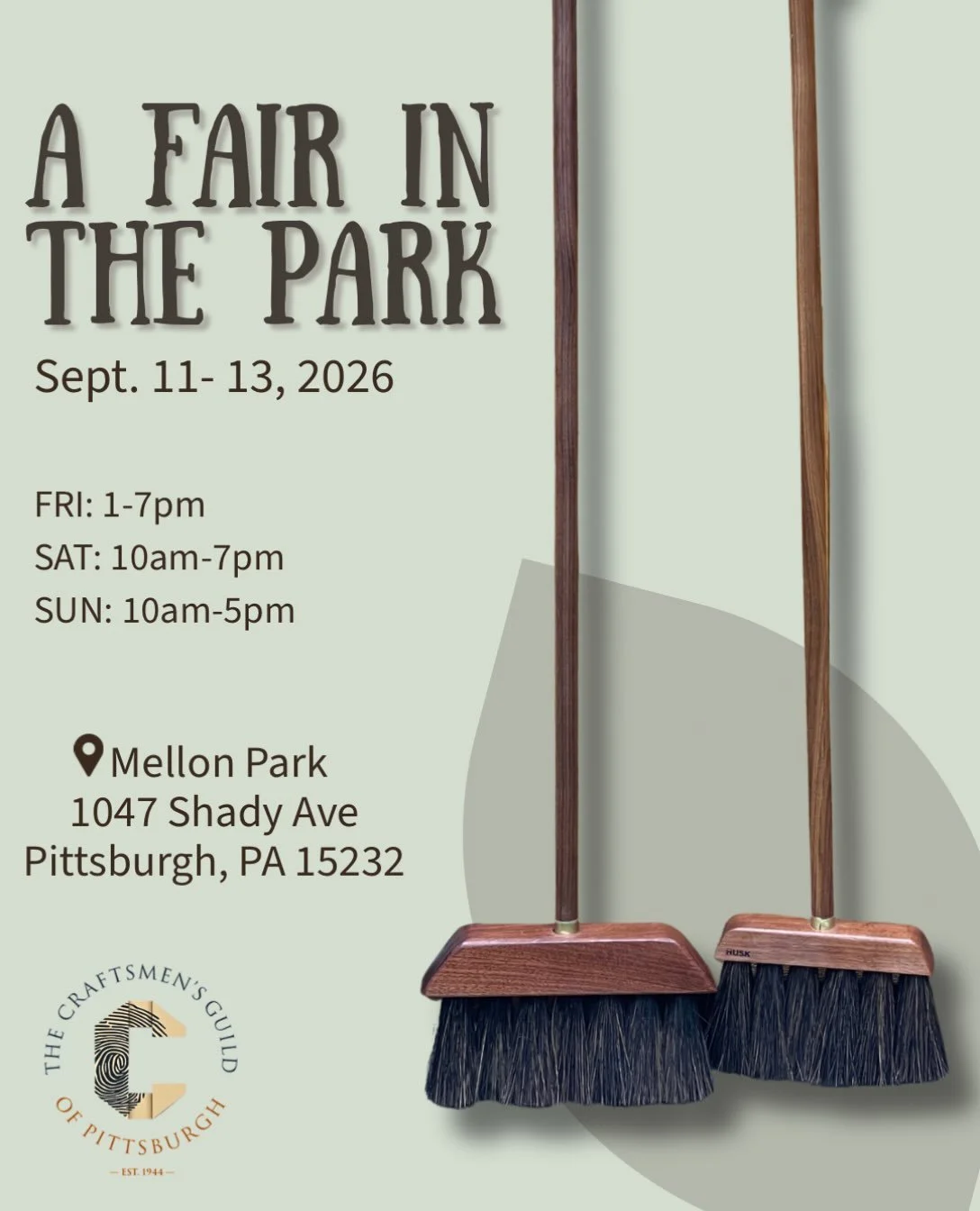 Back in production mode for one of my favorite Pittsburgh events @afairinthepark!

This annual contemporary fine art and fine craft festival will take place September 11, 12, 13, 2026. 
The show hours are:
FRI 1pm-7pm
SAT 10am-7pm
SUN 10am-5pm 

A Fa