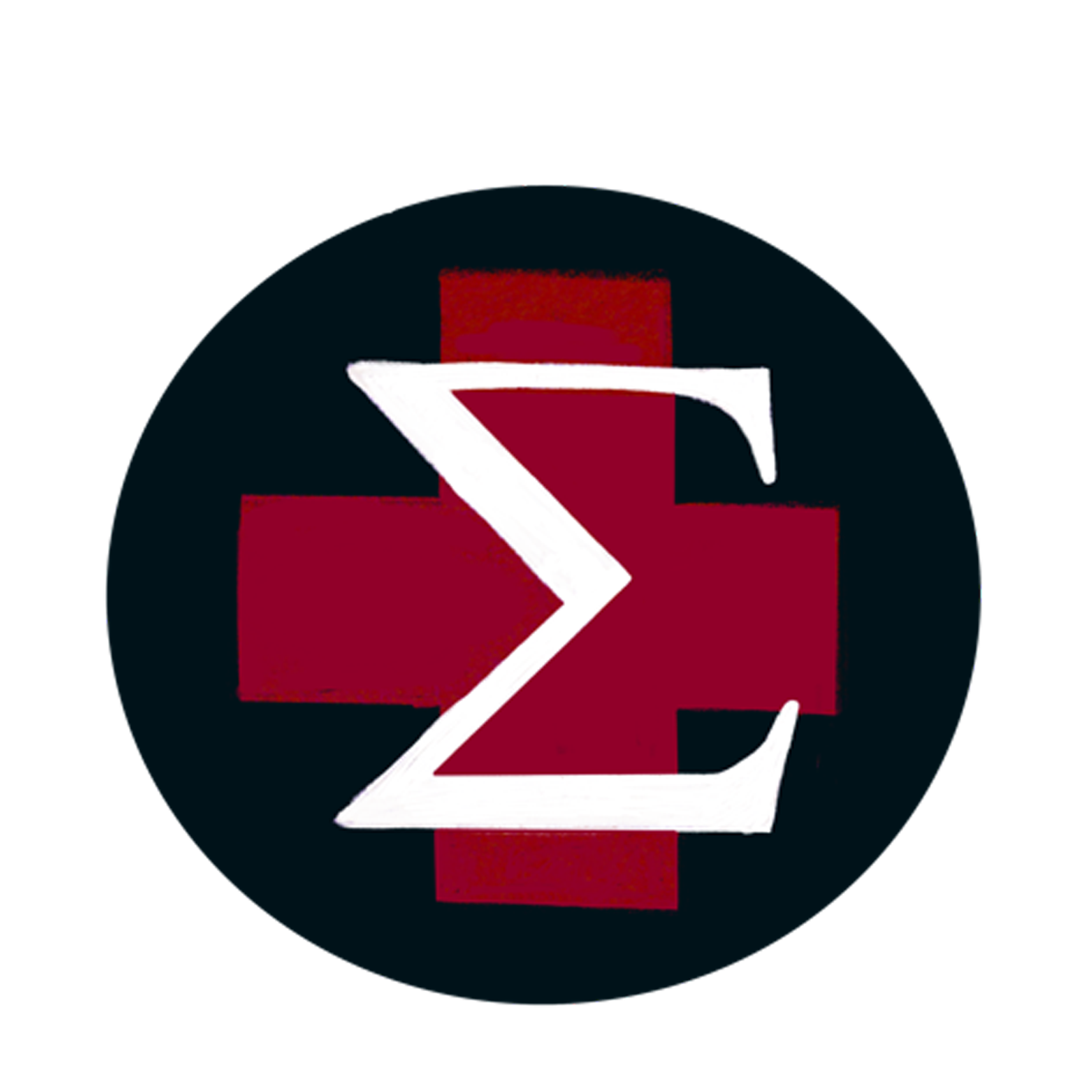 healthcare icon with red cross and stylized symbol