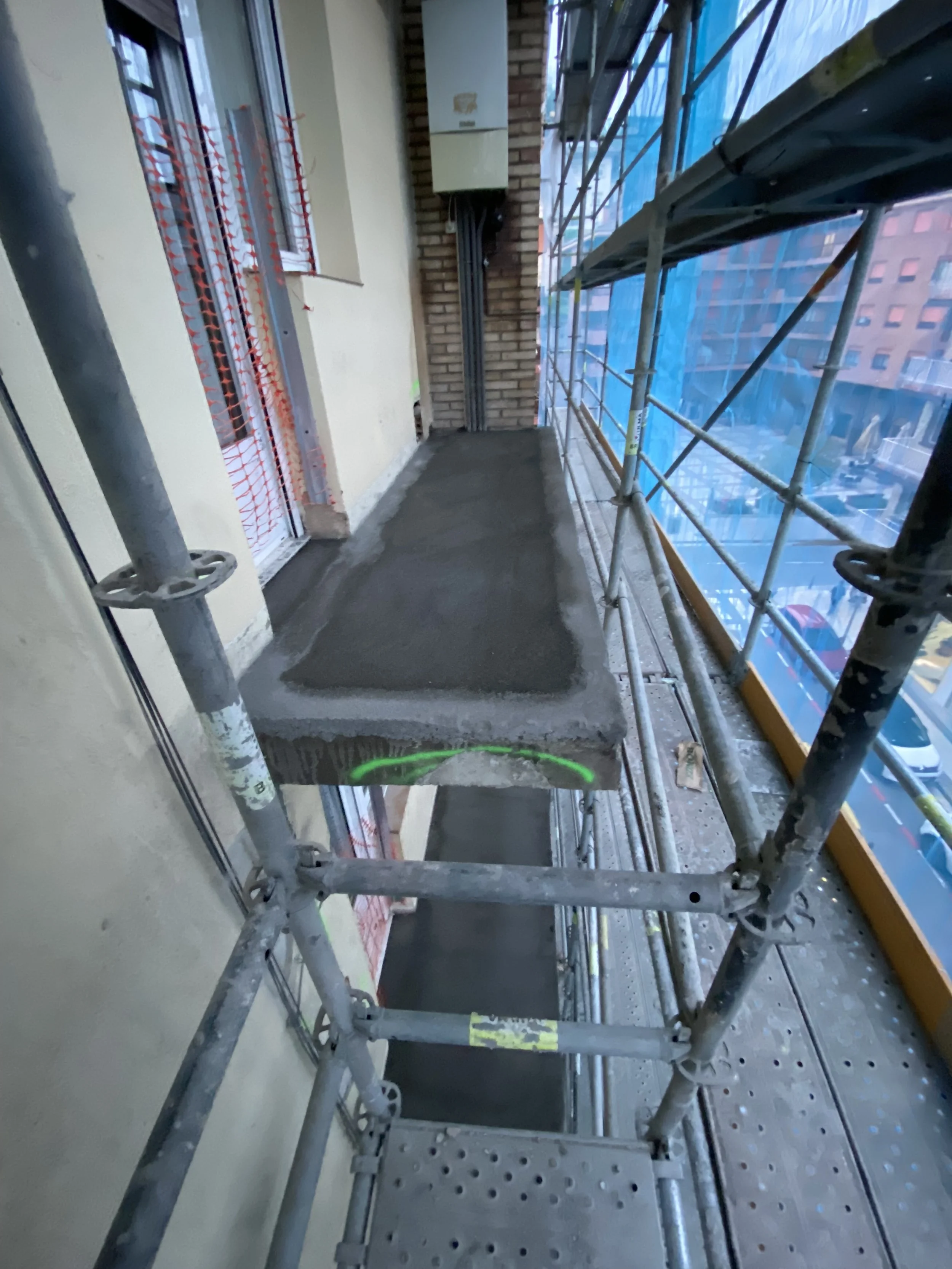 recrecido mortero balcones