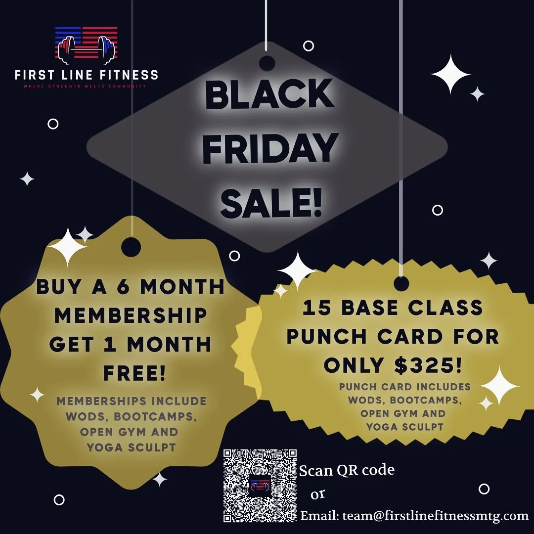 🔥 BLACK FRIDAY SALE is LIVE! 🔥

Level up your fitness before the New Year even hits!

🖤 Buy a 6-month contract &rarr; Get 1 month FREE

🖤 15 Punch Card Base Classes (includes yoga) - valid for 6 months!! &rarr; just $325

These deals run through 