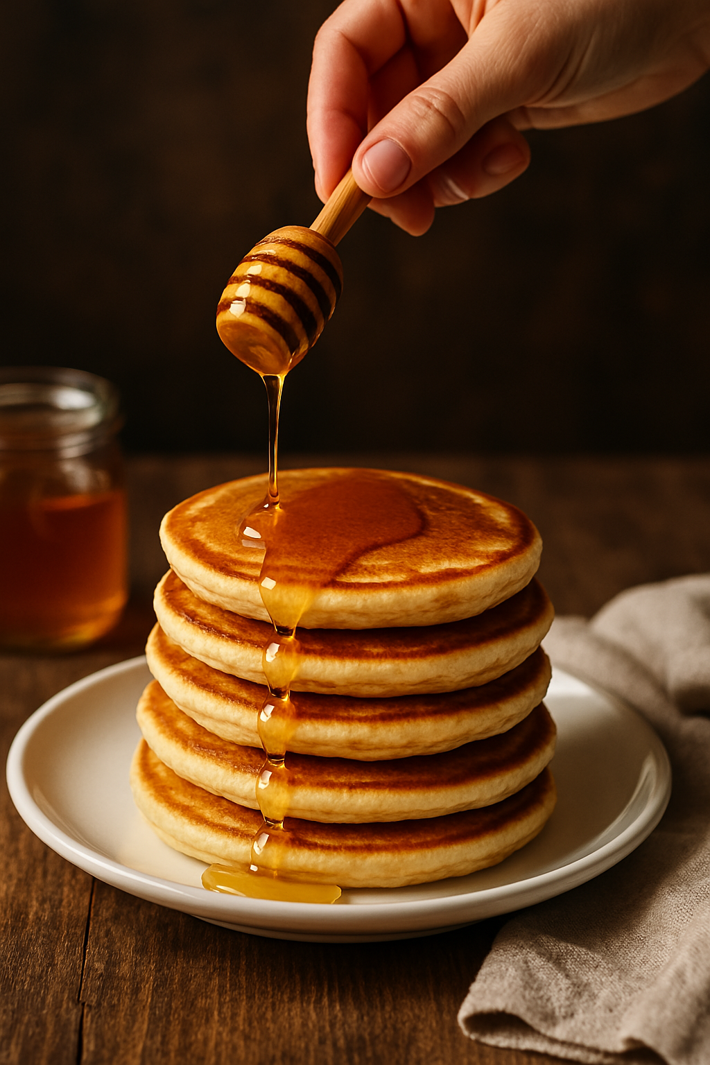 photo culinaire miel pancake