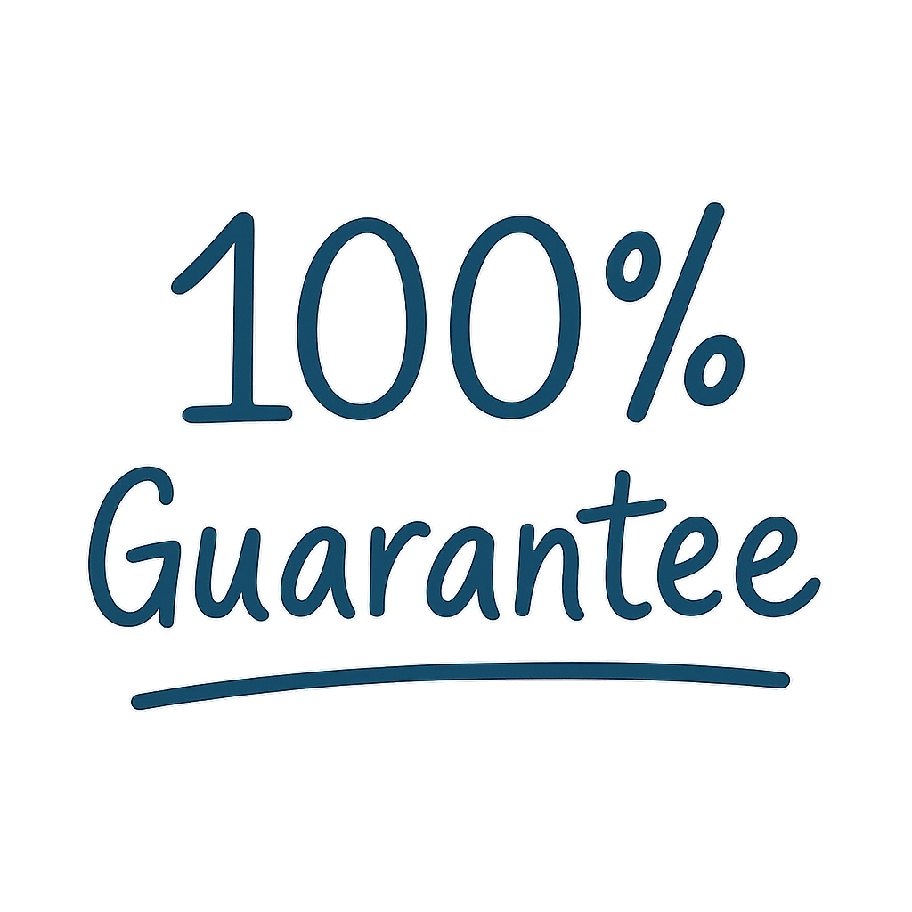 100% model guarantee badge