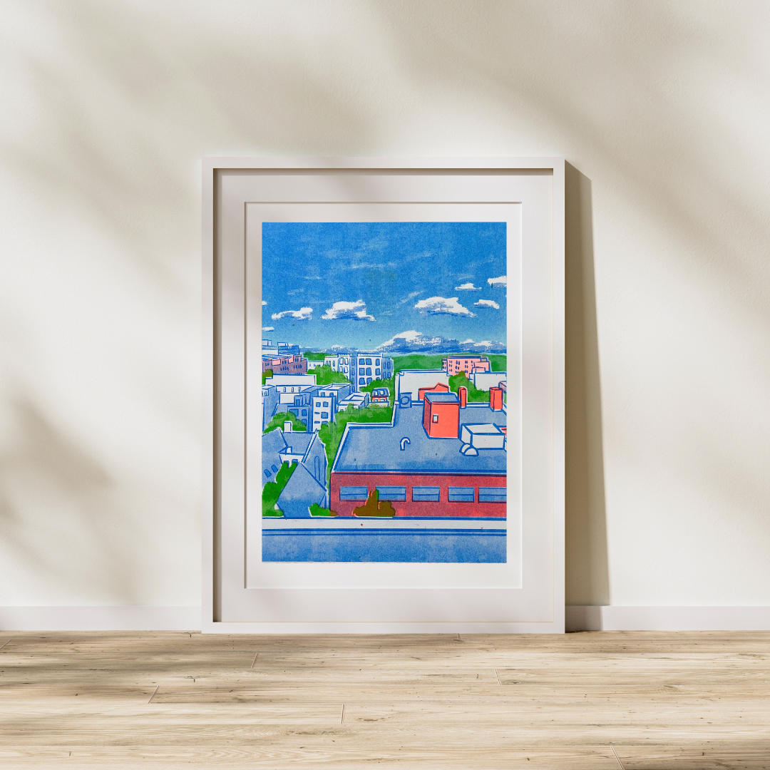 Neighborhood Risograph Print