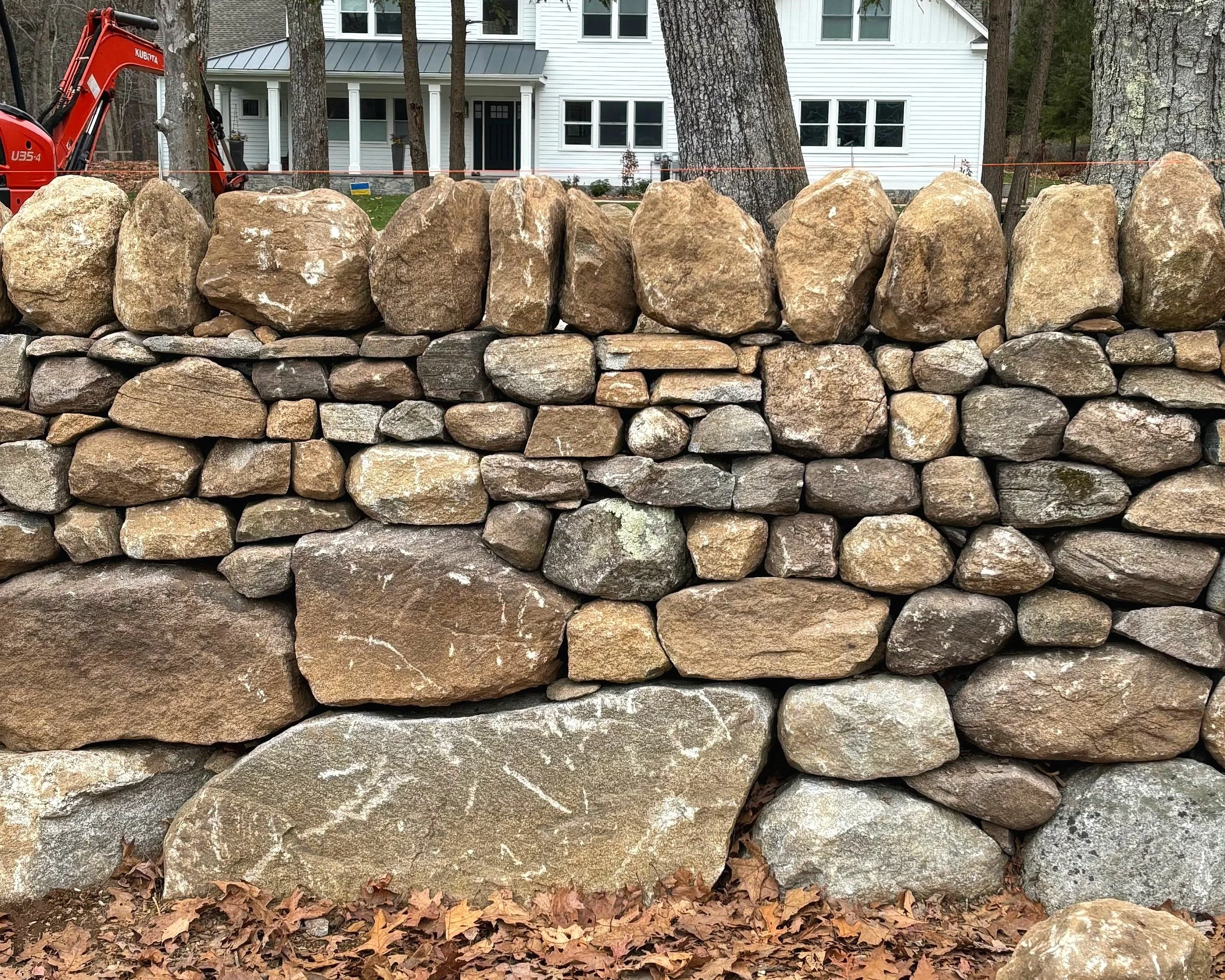 Dry fieldstone walls. Madison, CT