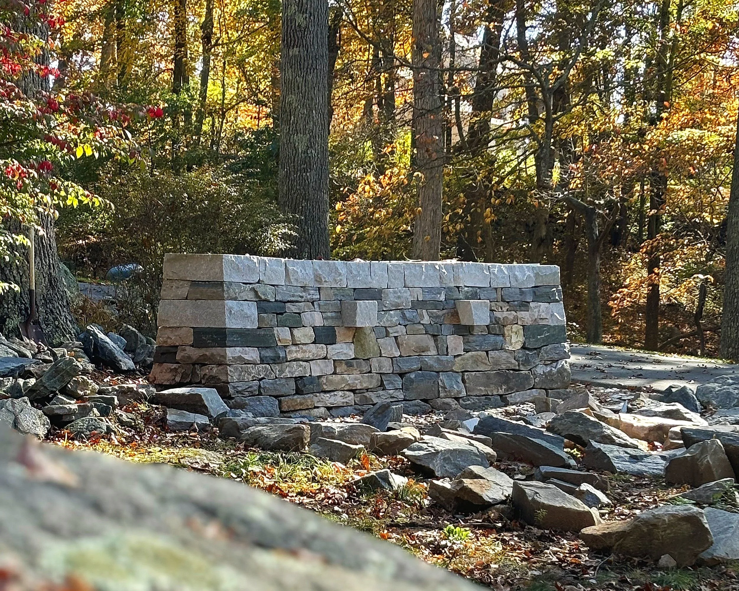 Dry granite wall. Old Lyme, CT