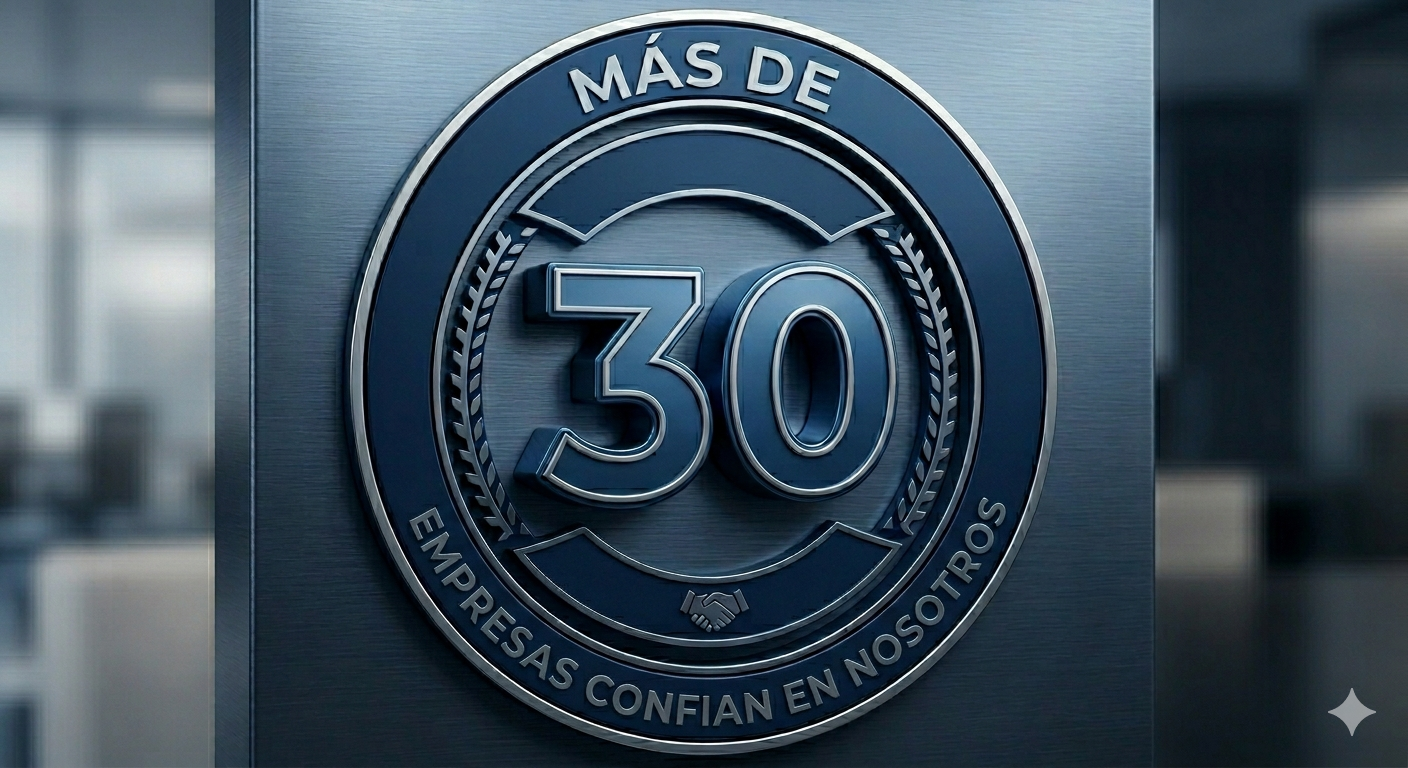 Emblema "Más de 30 empresas confían en nosotros"