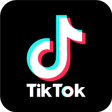 TikTok logo with black background and colorful musical note symbol