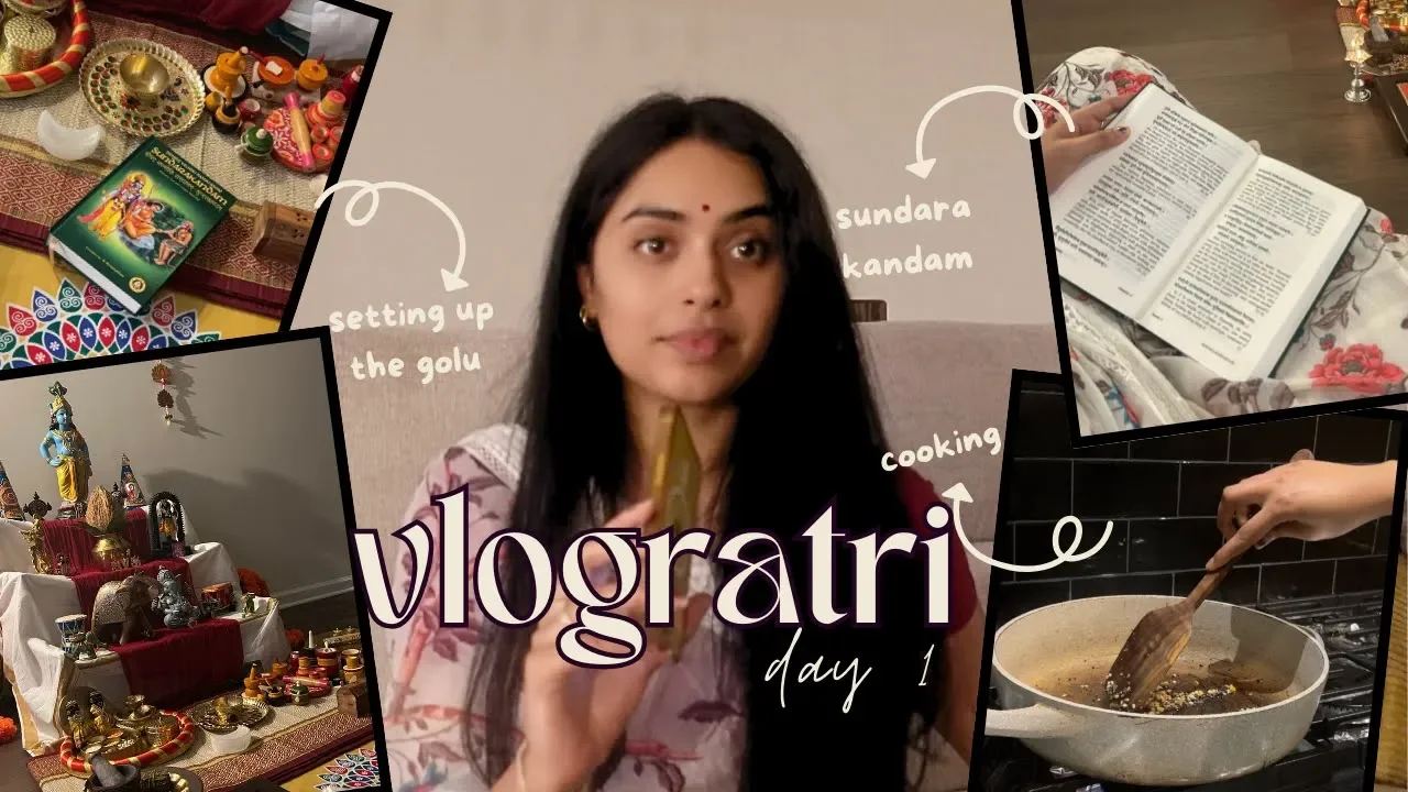 vlogratri day 1 ⏾ setting up the Golu, cooking and praying