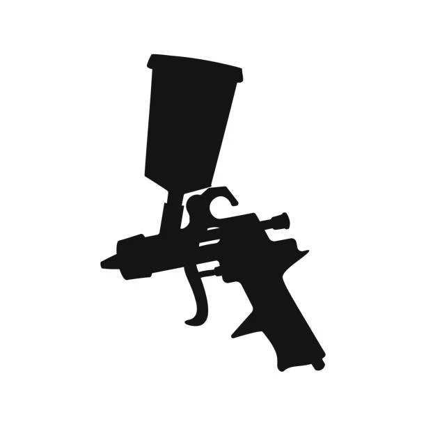 Silhouette of a paintball gun with a hopper at the top.