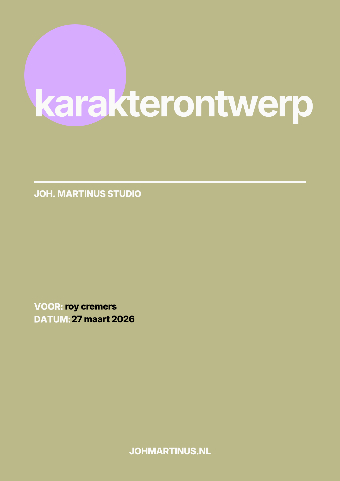 Cover karakterontwerp JMS-101