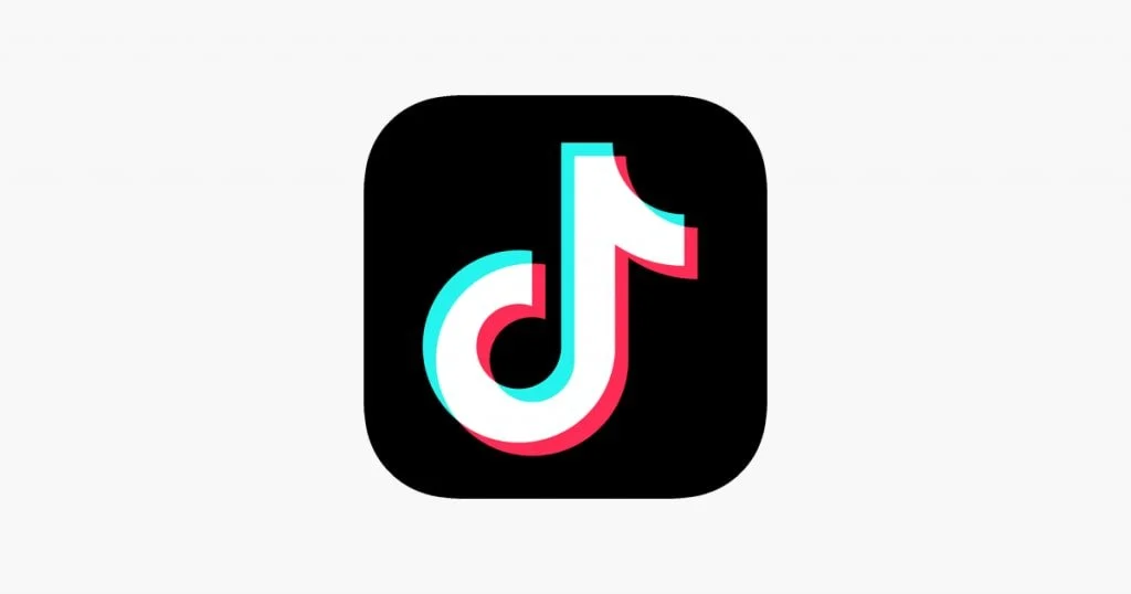 TikTok app icon with black background and colorful musical note logo.