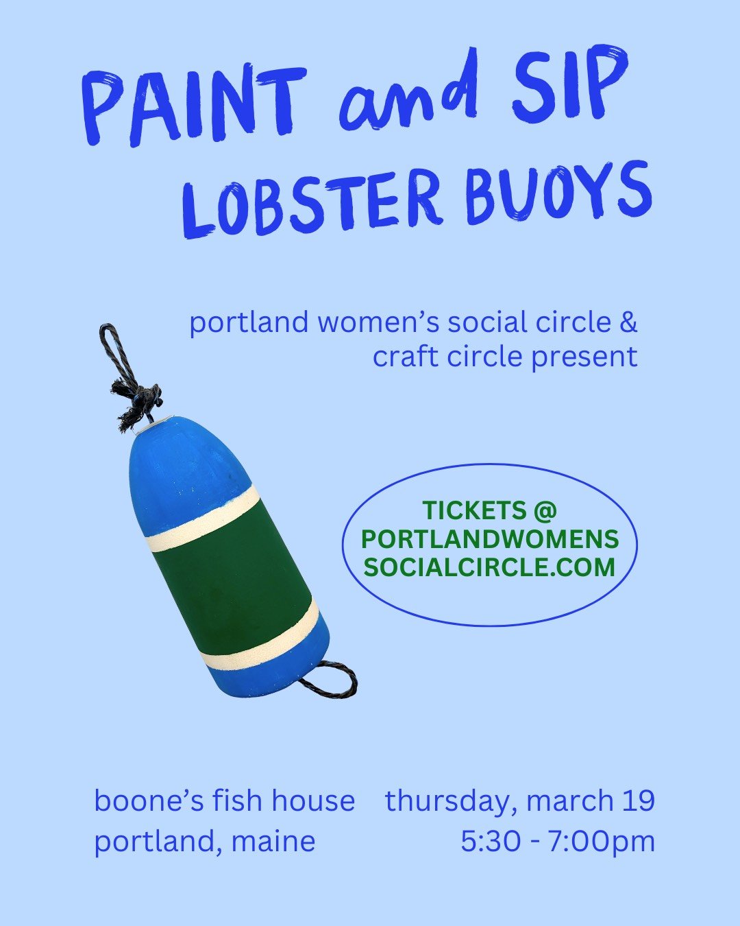 paint and sip: lobster buoys