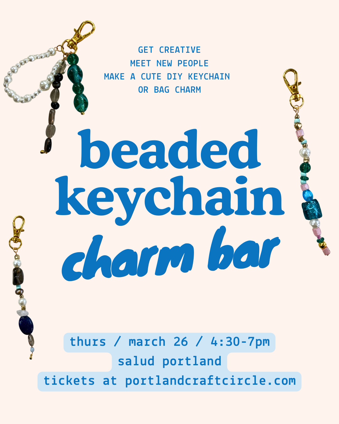 beaded keychain charm bar