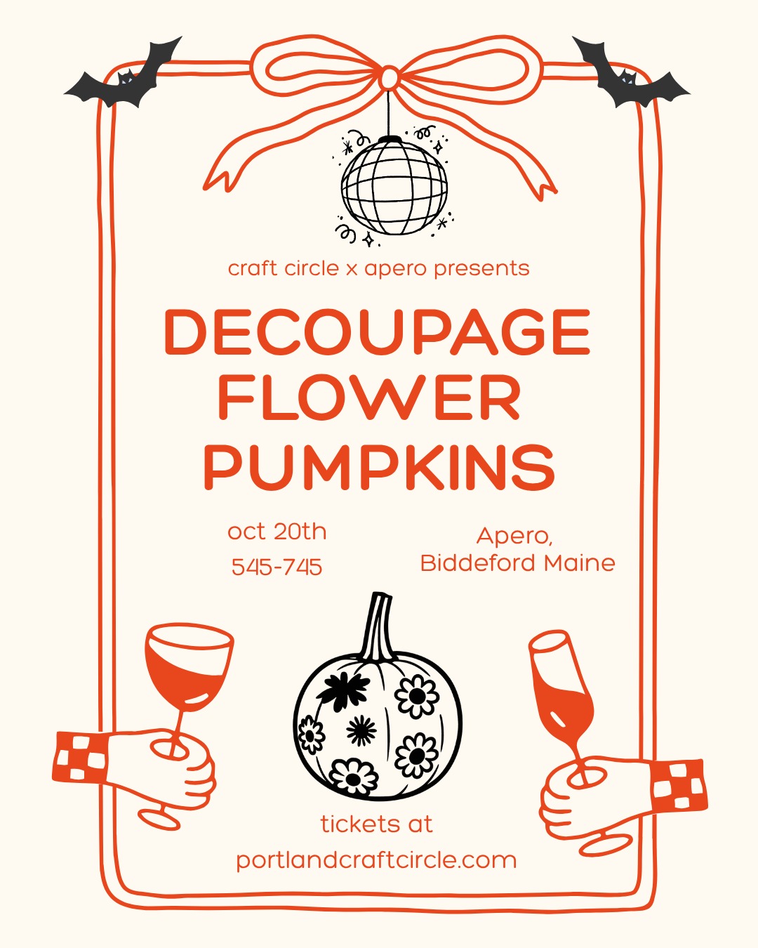 decoupage flower pumpkins