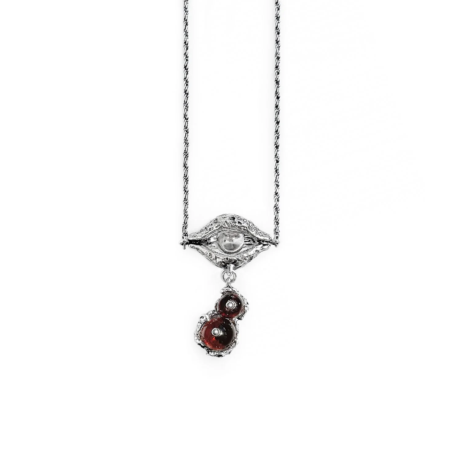 “The Eye & the Amber” Necklace w/ Blood Amber