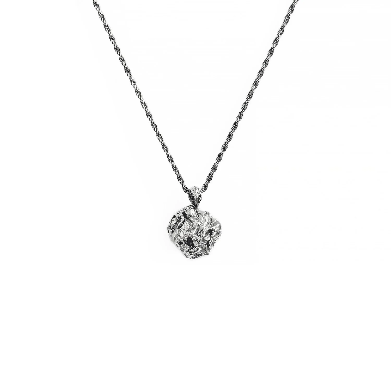“The Lichen Knows When” Necklace | Antique Silver
