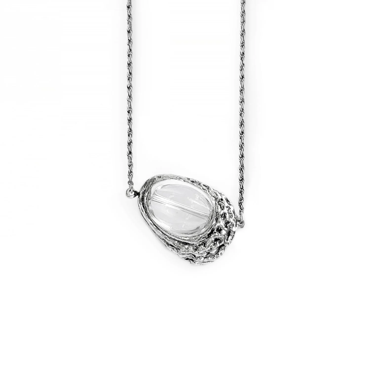 “Something to Hold” Spinner Pendant Necklace | Antique Silver