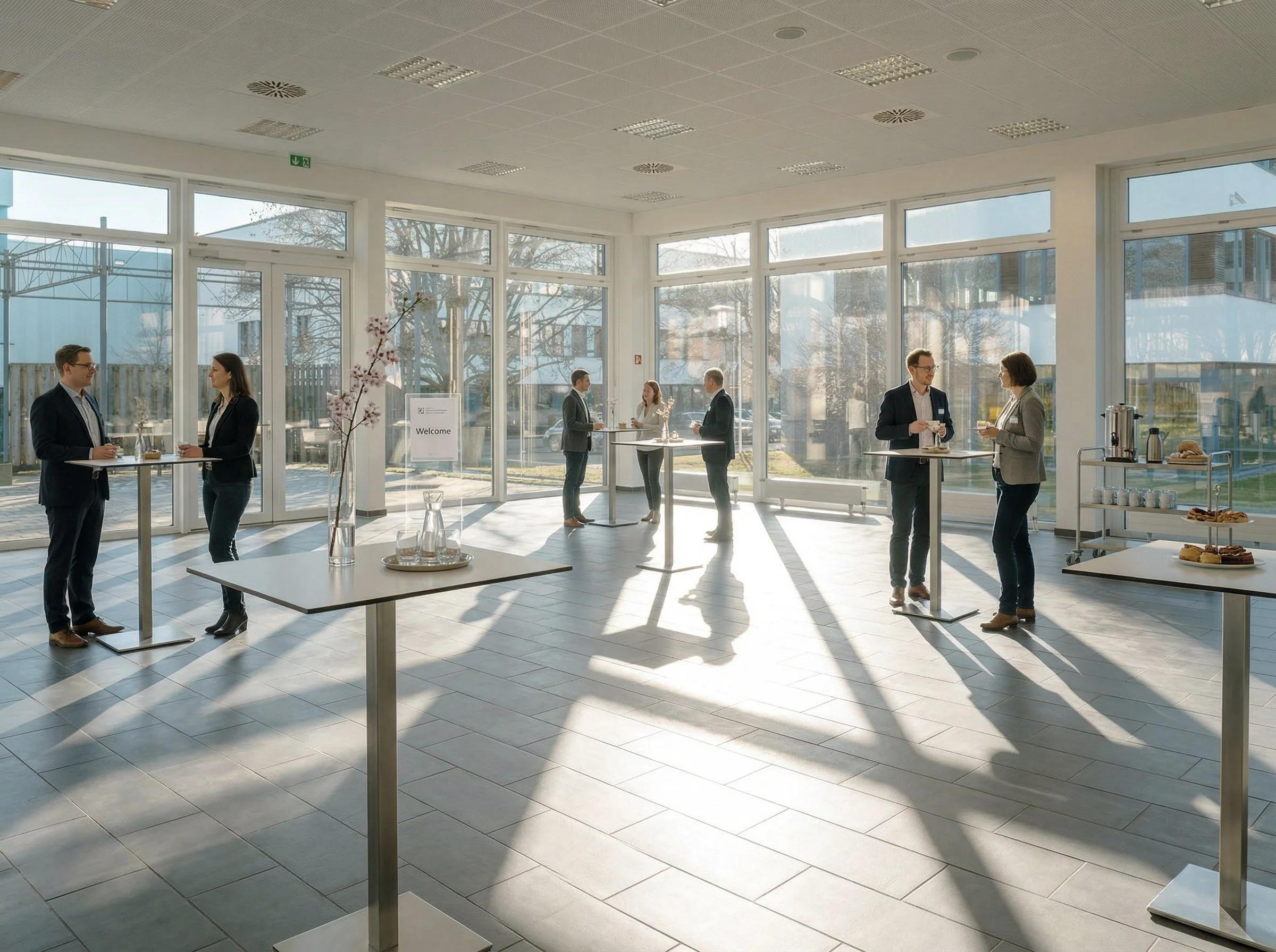 Moderner Präsentationsbereich für Kochevents und Firmenveranstaltungen im Lunchquartier.