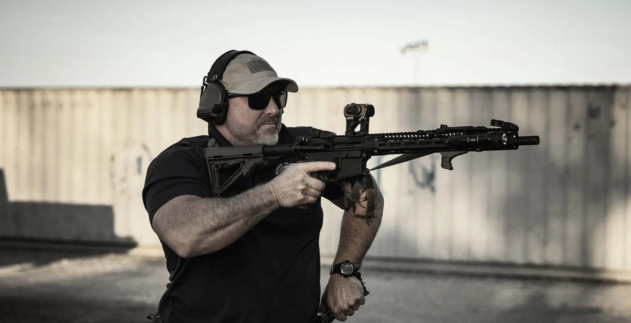 A man reloading an AR15.