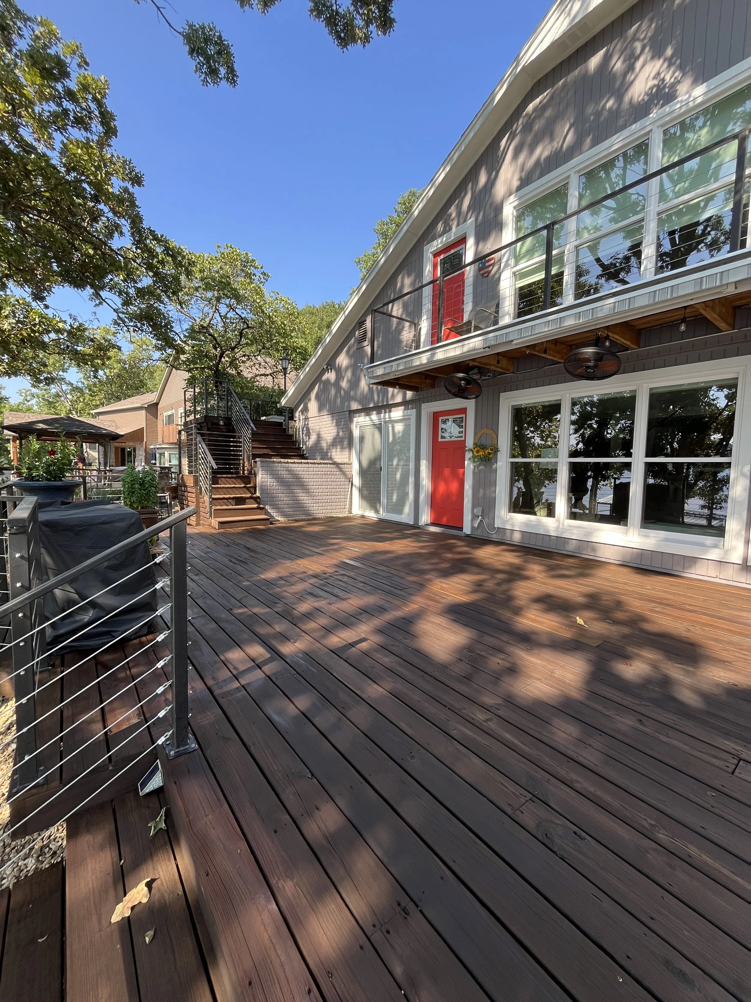 Freshly repainted exterior of a house
