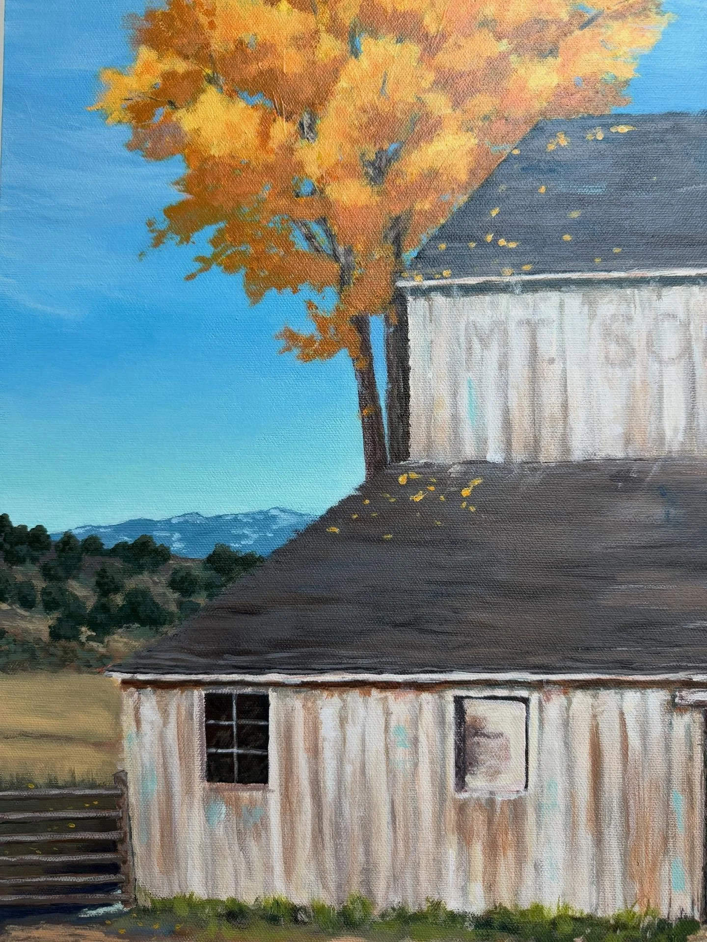 Saturdays are for painting! Making changes and reworking details, the work never ends.

#weekendpainting #challengeaccepted #falllandscape #dontgiveup #artistlife