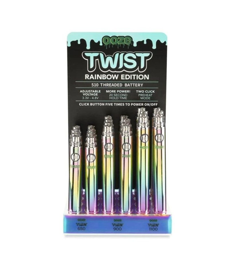 OOZE Twist Rainbow Edition – 510 Thread Battery (Adjustable Voltage)