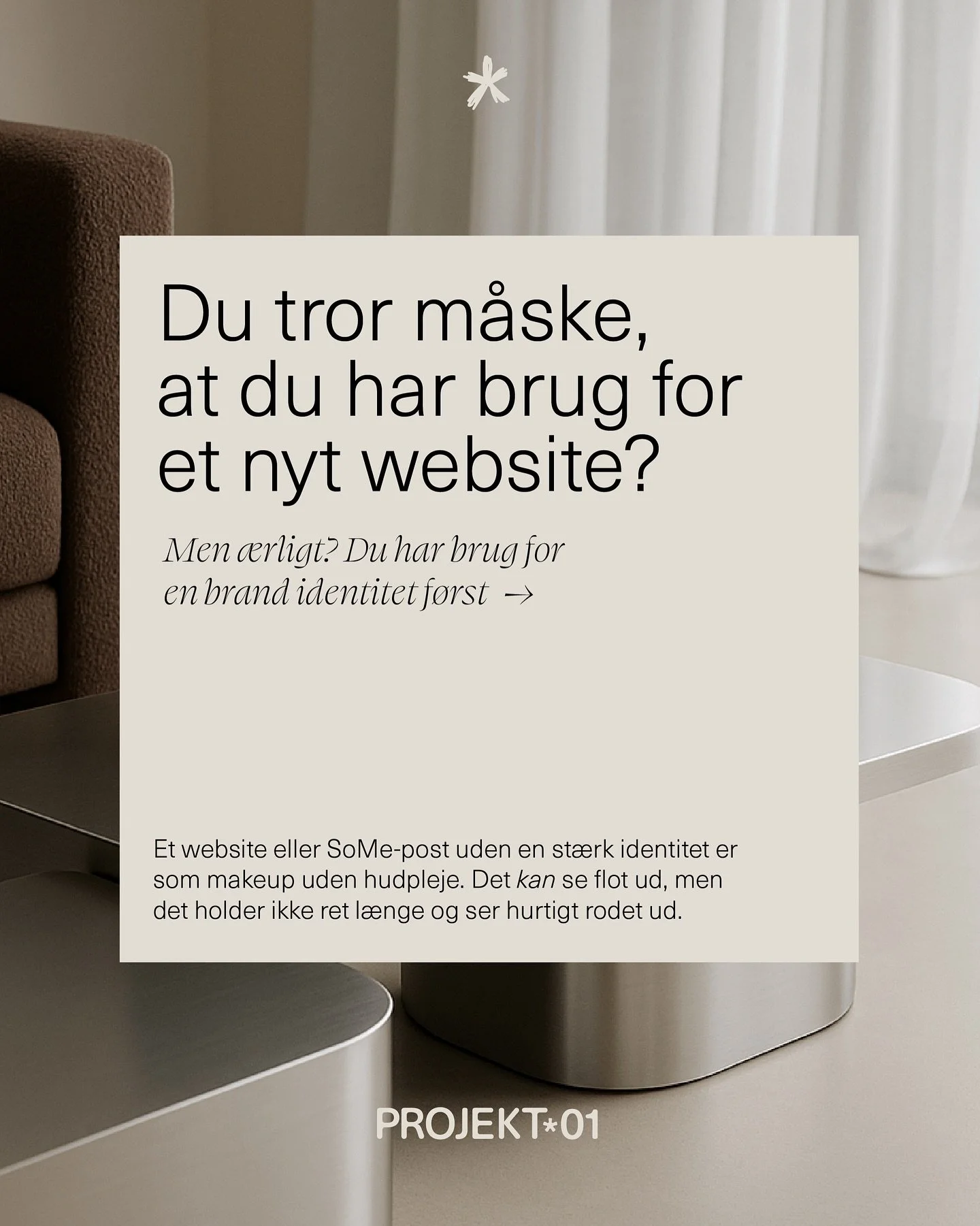 Design er ikke dekoration. Det er strategi, der arbejder p&aring; et psykologisk plan og p&aring;virker, hvordan folk oplever dit brand 🧠

N&aring;r din visuelle identitet er gennemt&aelig;nkt, f&oslash;les dit brand stabilt, professionelt og v&aeli