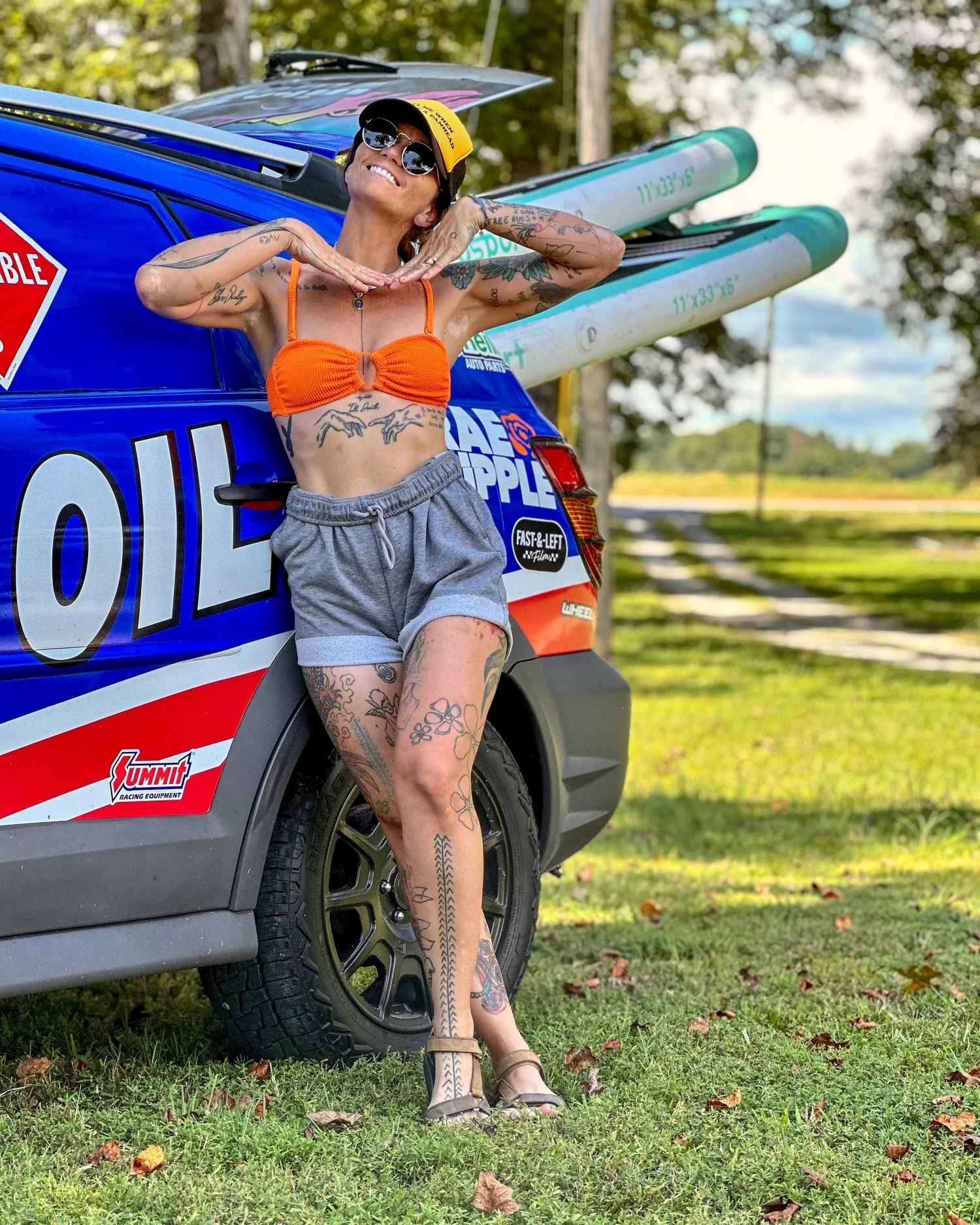 Rae Ripple at a race car event
