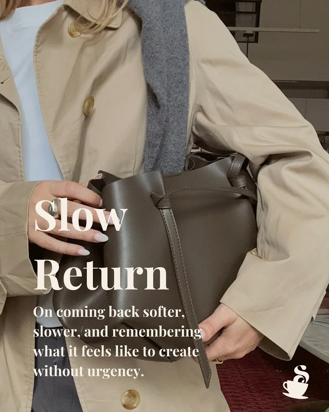 A slow return.
On coming back softer, slower, and remembering what it feels like to create without urgency.
This season, I&rsquo;ve been learning how to create without rushing toward the next thing, how to rebuild rhythm instead of momentum, and how 