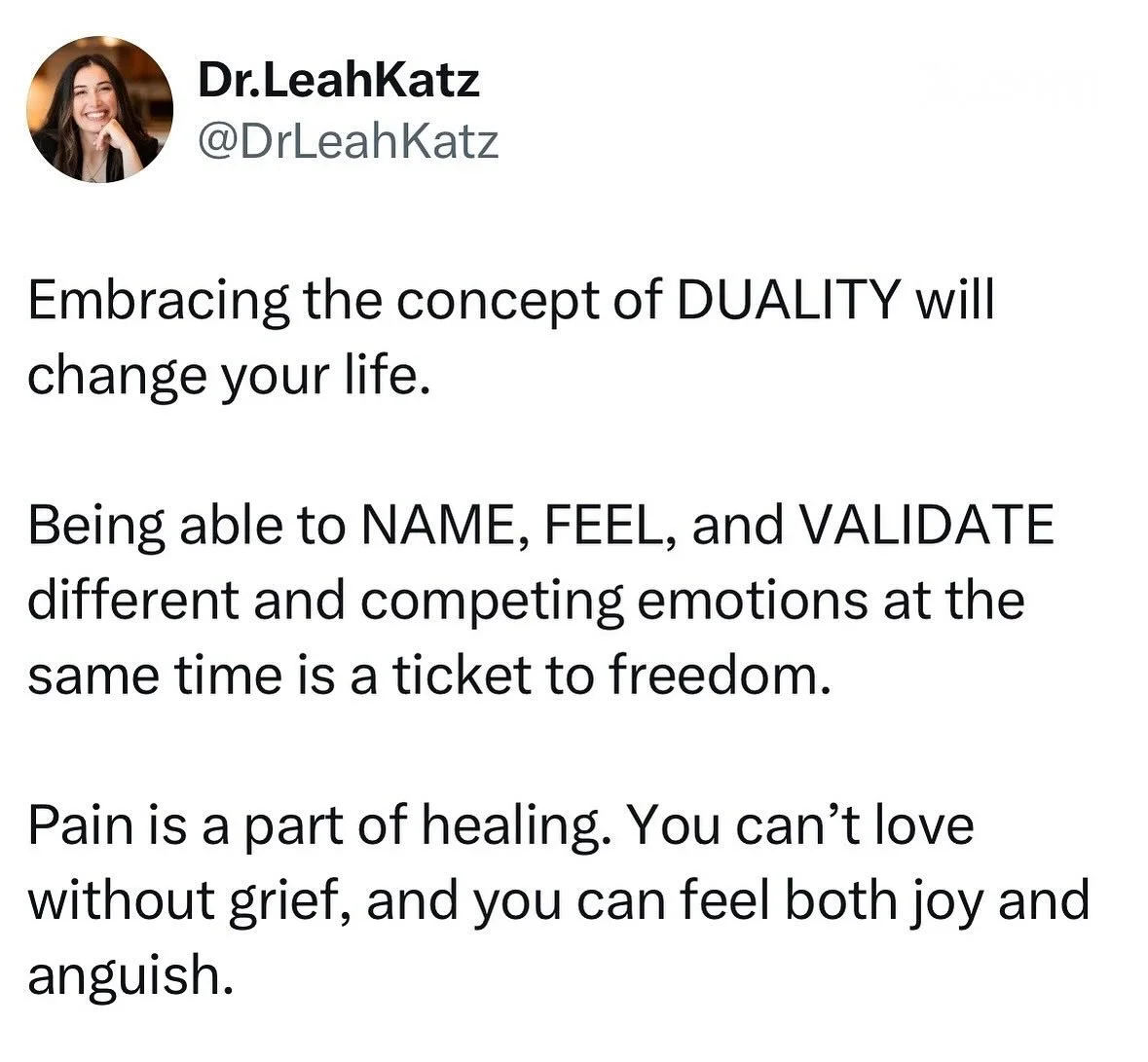 For anyone who can use this today 💗💗

One of the best things you can do for yourself on emotional days is come back to the concept of DUALITY.

It helps get you out of black and white thinking, and feeling like your emotions need to add up or make 