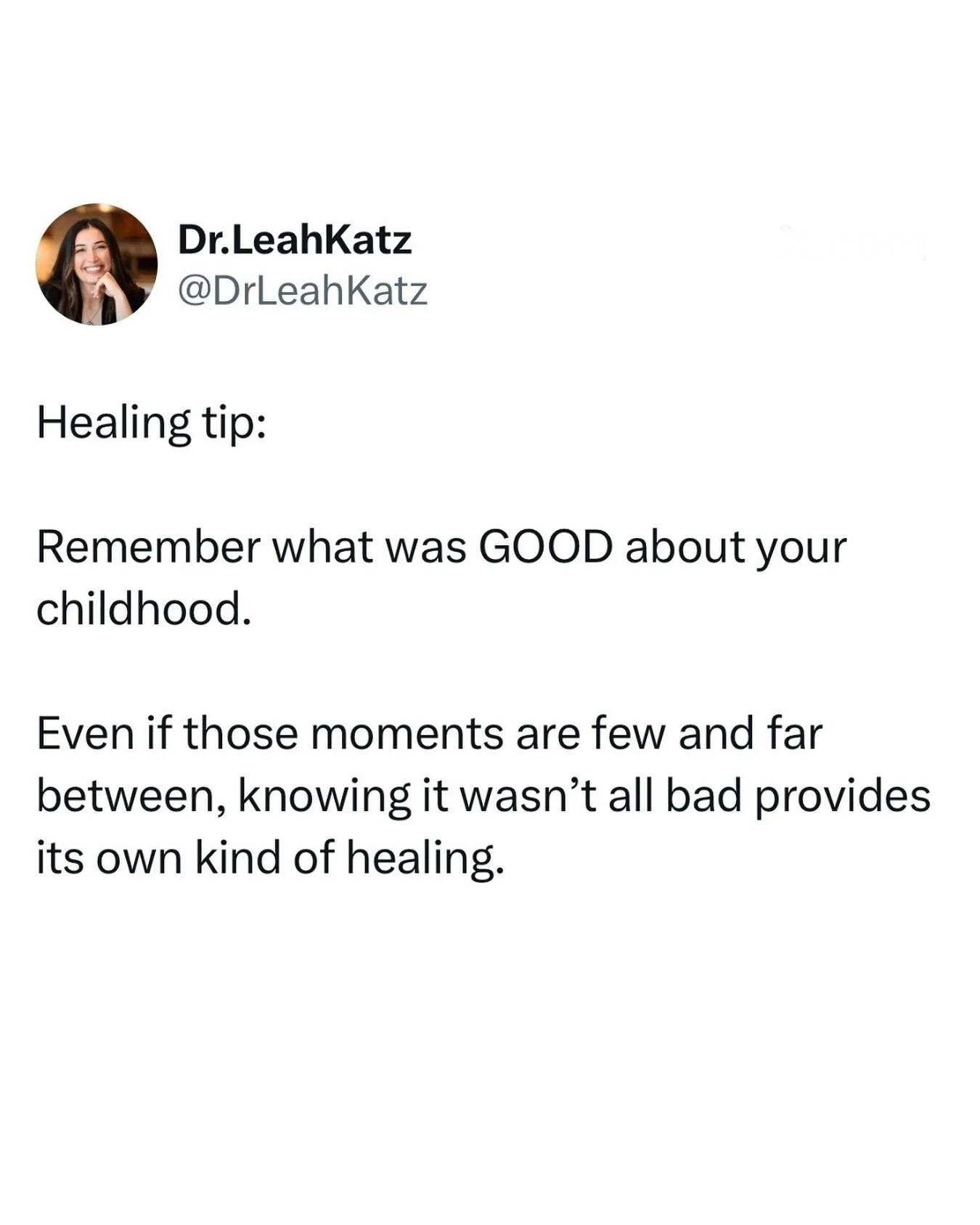 The impulse is to focus on the hard things.

And for good reason.

Adaptively, thinking about and trying to wrap our heads around the hard things that have happened to us helps us feel safe and find a sense of control.

It helps us feel reassured tha