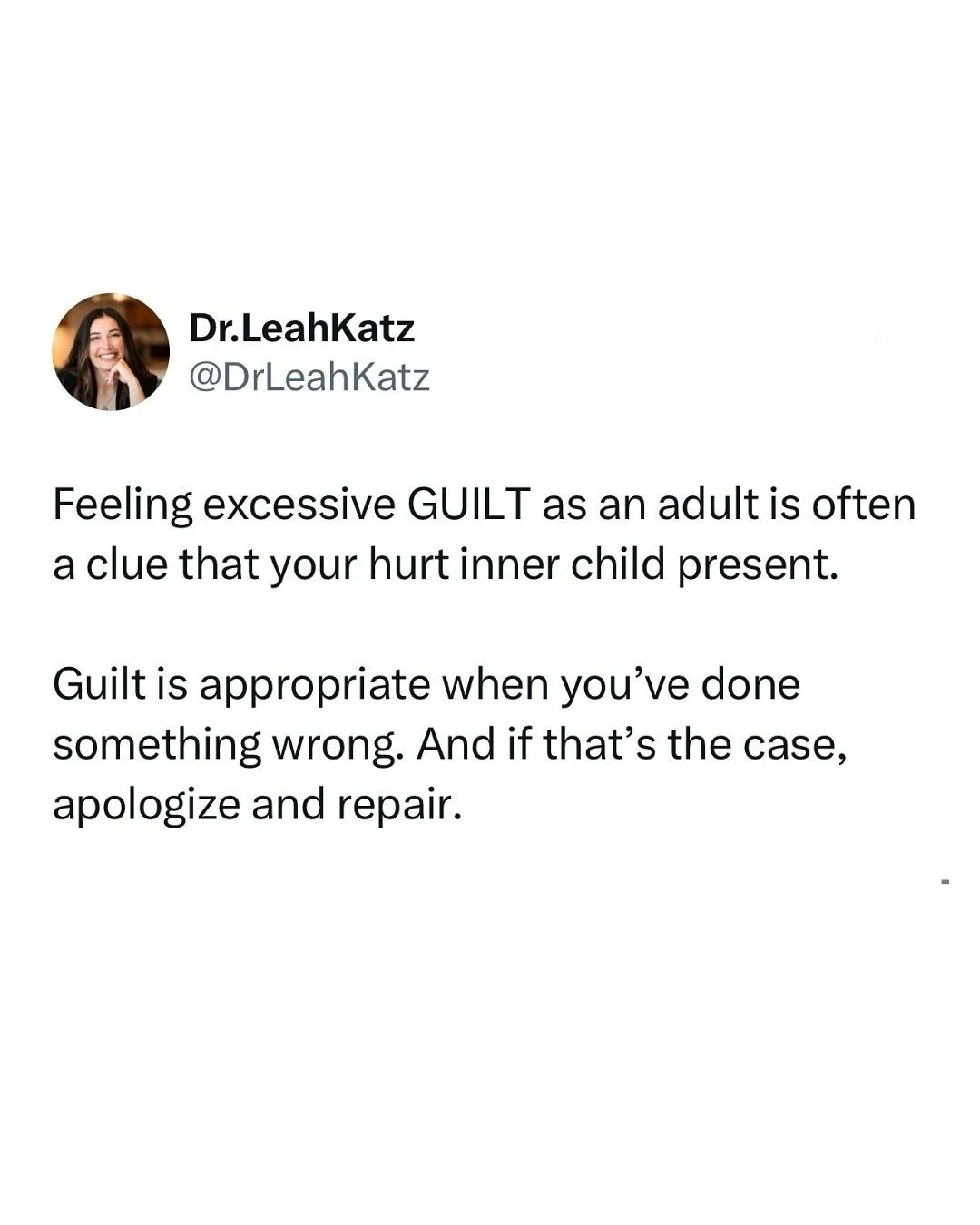 Leaving this here for all my friends that feel guilty too much of the time 💗.

Something we don&rsquo;t talk about enough is the experience of guilt as an adult when you&rsquo;ve had a hard childhood.

You might feel guilty for speaking up, setting 