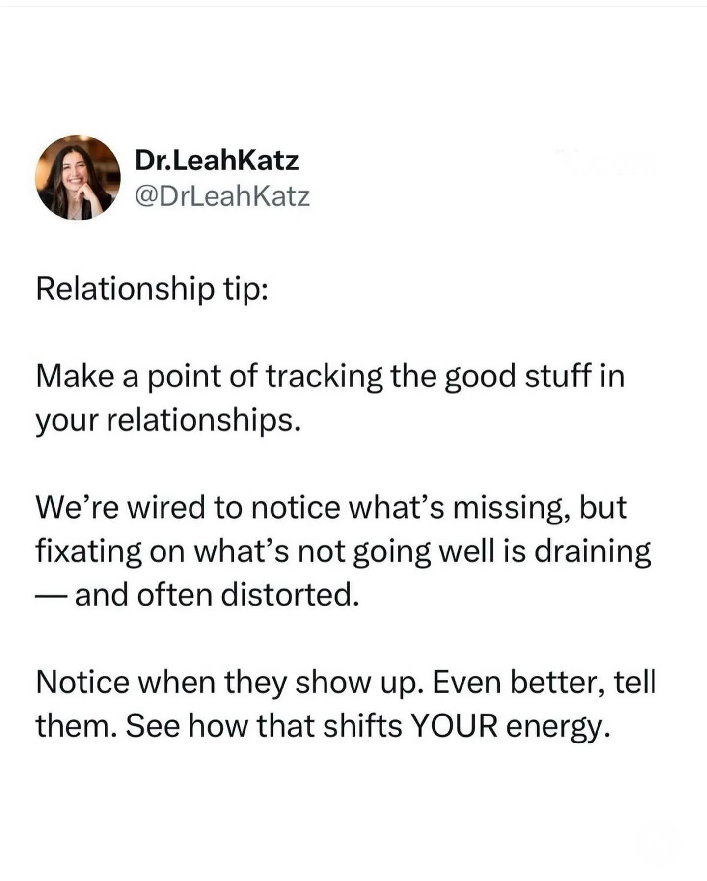 A good way to start off the week, I think&hellip;

This doesn&rsquo;t mean notice the good stuff at the exclusion of dealing with the hard stuff.

What it means is that we are all prone to focusing more on what&rsquo;s missing than what we have. In a