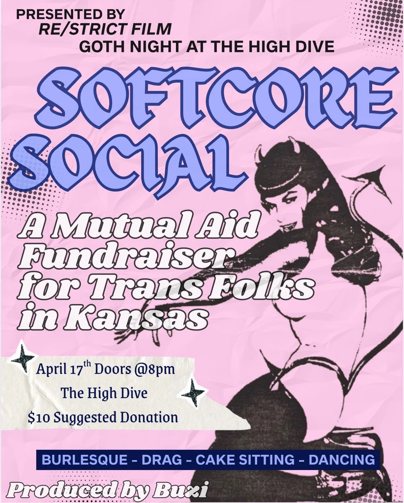 TODAY IS THE DAY! TONIGHT IS OUR NIGHT!

🖤🩸 SOFTCORE SOCIAL 🩸🖤 Presented by Goth Night at High Dive &times; RE/STRICT Film Burlesque. Drag. Cake Sitting. Dancing. 🎂 

Come get weird, get glam, and do some good while you&rsquo;re at it. Softcore 