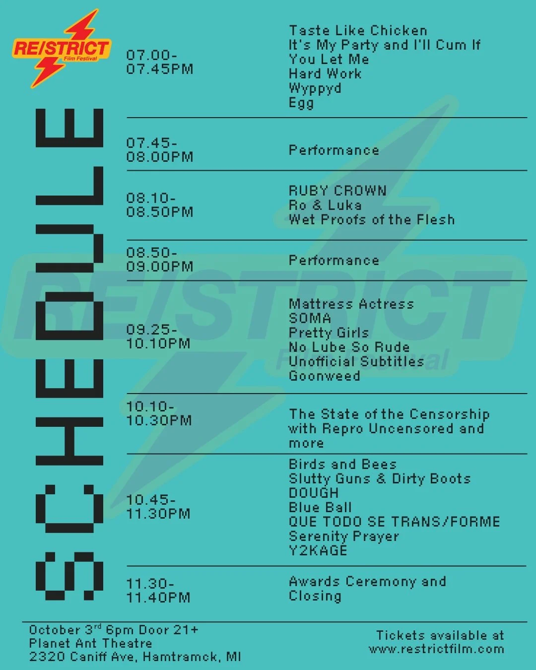 2026 is LIVE and tickets are on sale today! We are so excited to showcase these incredible queer and kinky shorts from across the world. 

Performances to be announced soon. Our panel this year will feature @reprouncensored and others to discuss the 