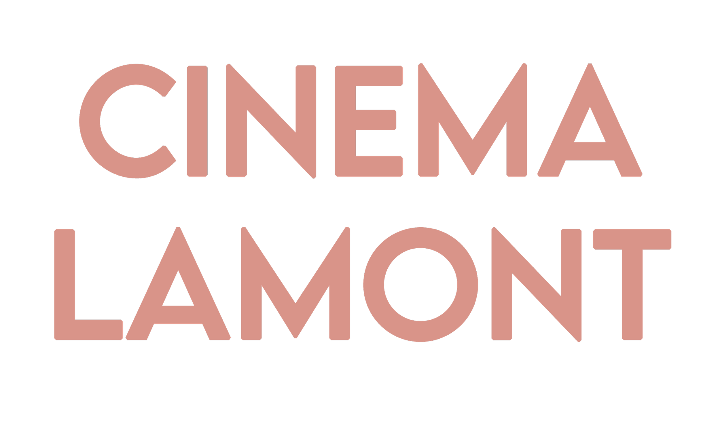 Text reading 'CINEMA LAMONT' in pinkish-brown color on a black background.