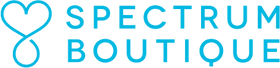 Spectrum Boutique logo with stylized blue knot above the text