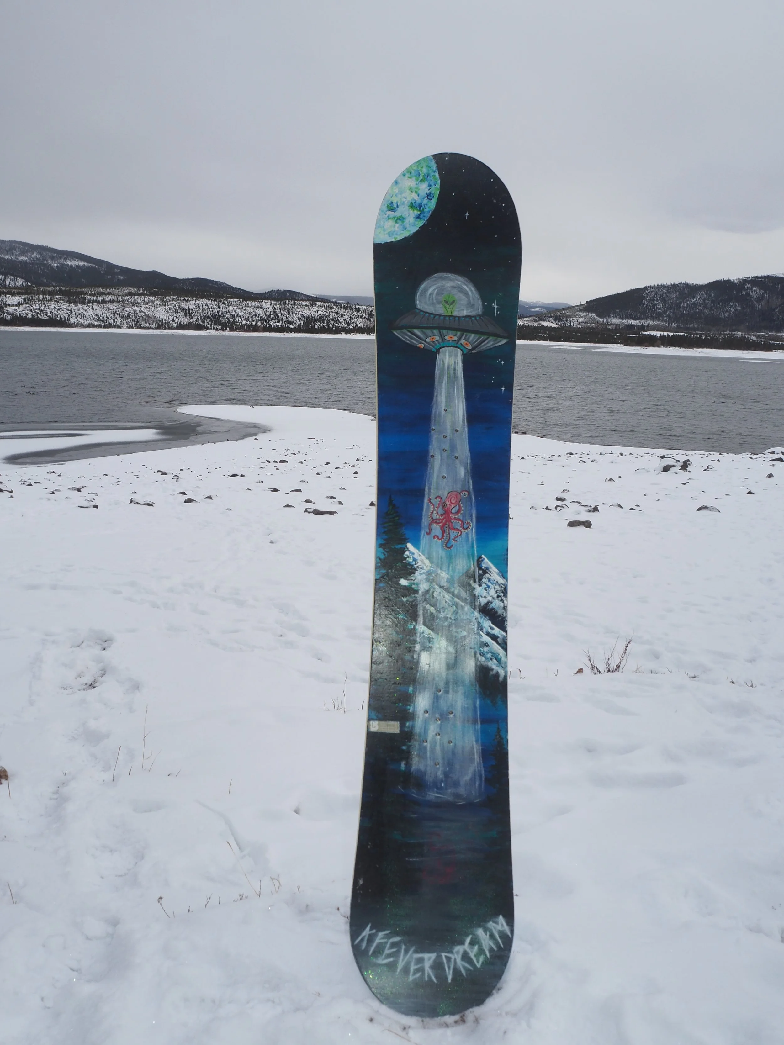 Octopus Invasion Rideable Burton Super-fly Snowboard 156cm