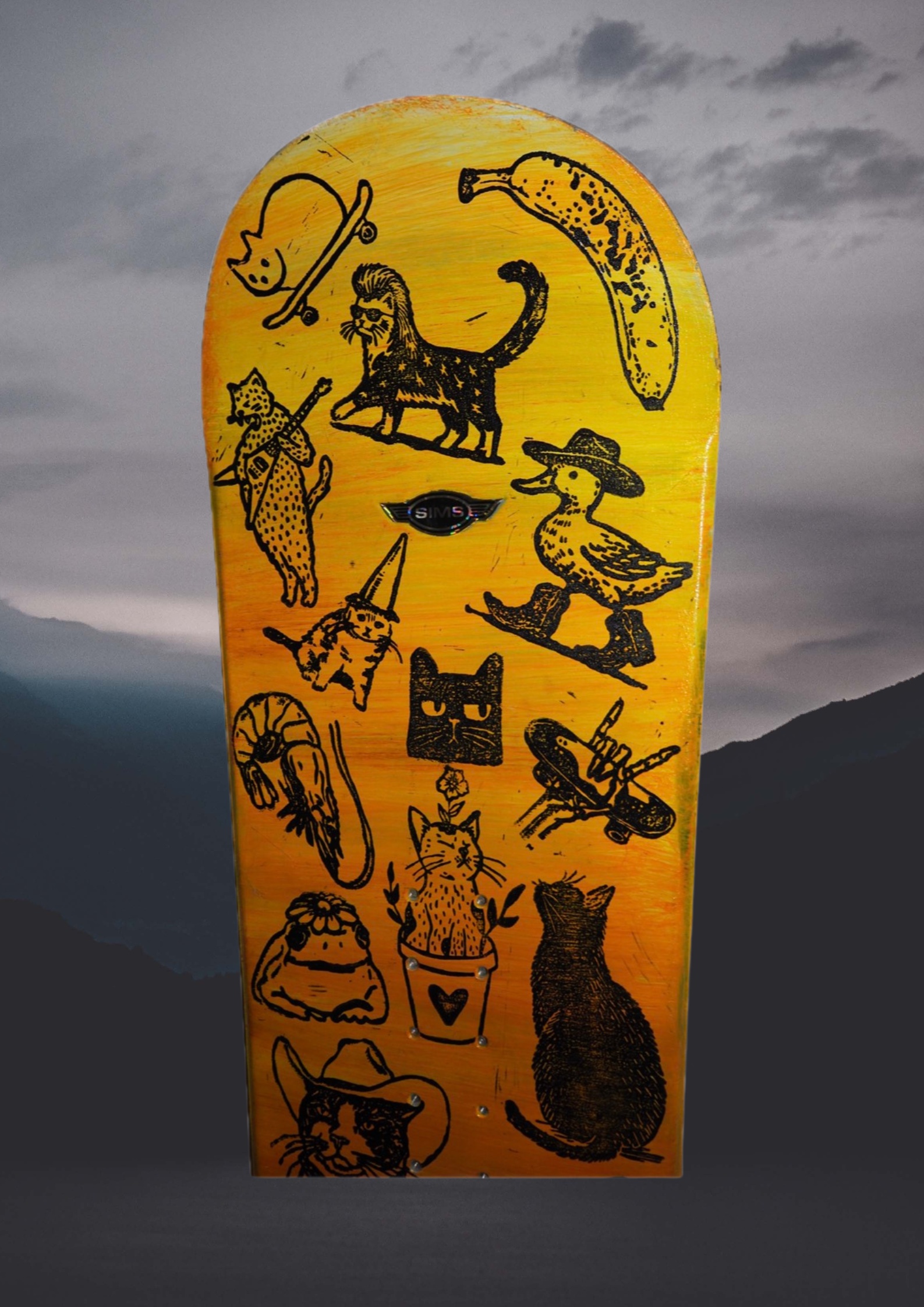 Stylish Snowboard Designs on Powder Background - 14.png