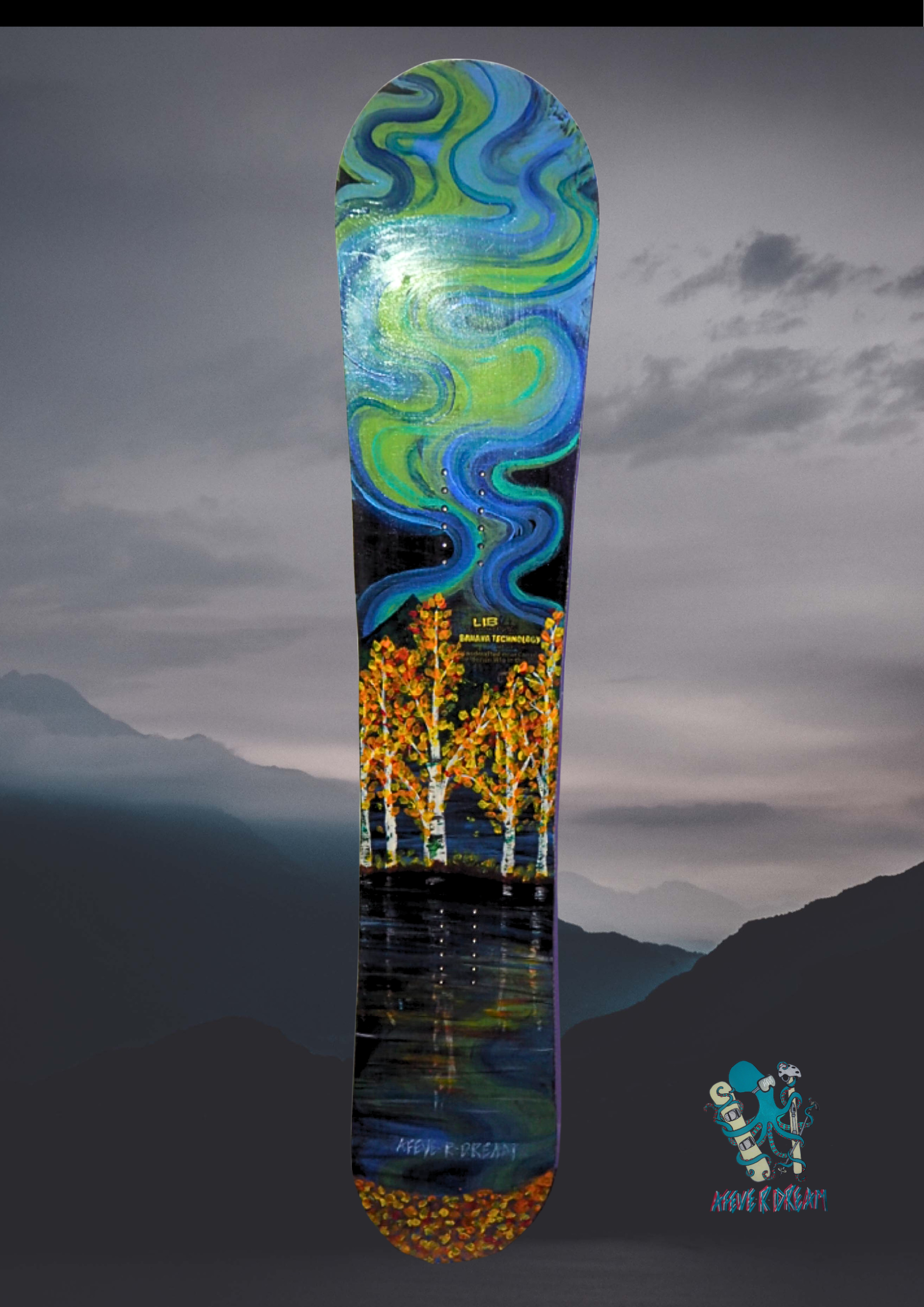 Stylish Snowboard Designs on Powder Background - 4.png