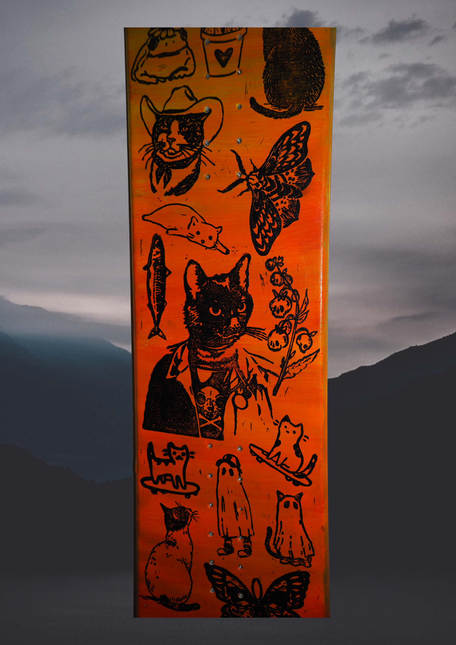 Stylish Snowboard Designs on Powder Background - 15.png