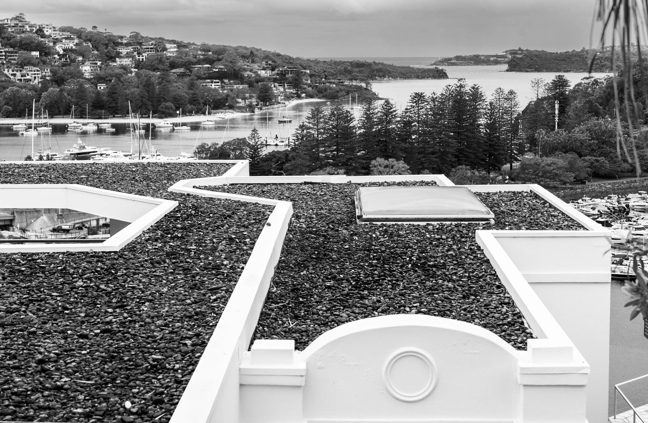 Pebbly Roof. Middle Harbour Views. Seaforth NSW