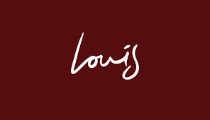 A dark red background with the white handwritten text 'Louis'.